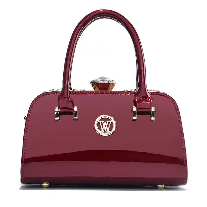Shiny Leather Diamond-Embellished Simple And Elegant Womens Bag Multi-Functional Evening Clutch