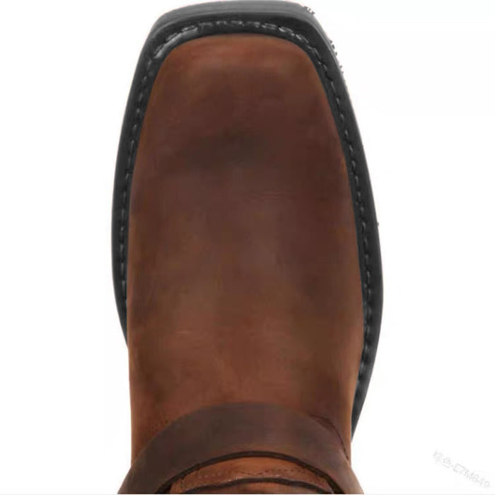 Bottines courtes tendance pour hommes, talons carrés