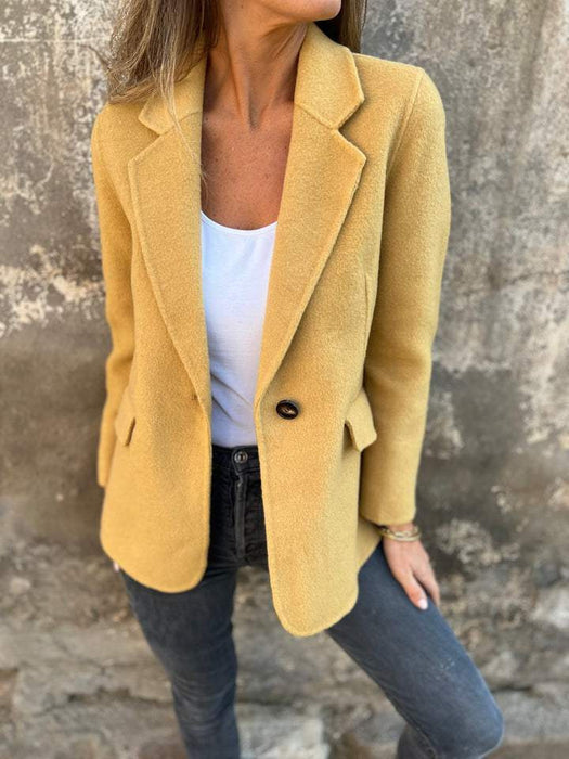 Blazer court à revers boutonné Ins - Veste d'hiver tendance pour femme