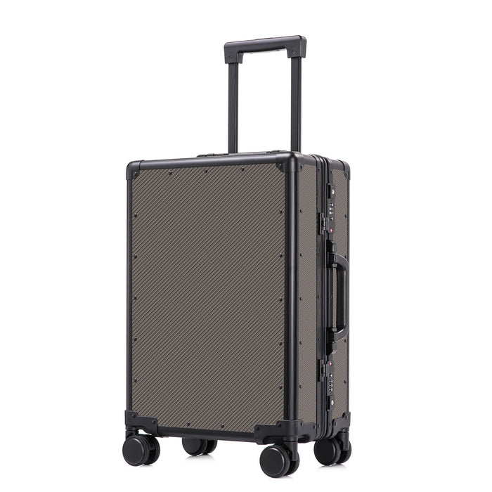 Valise en fibre de carbone avec cadre en aluminium, bagage roulant professionnel de grande capacité