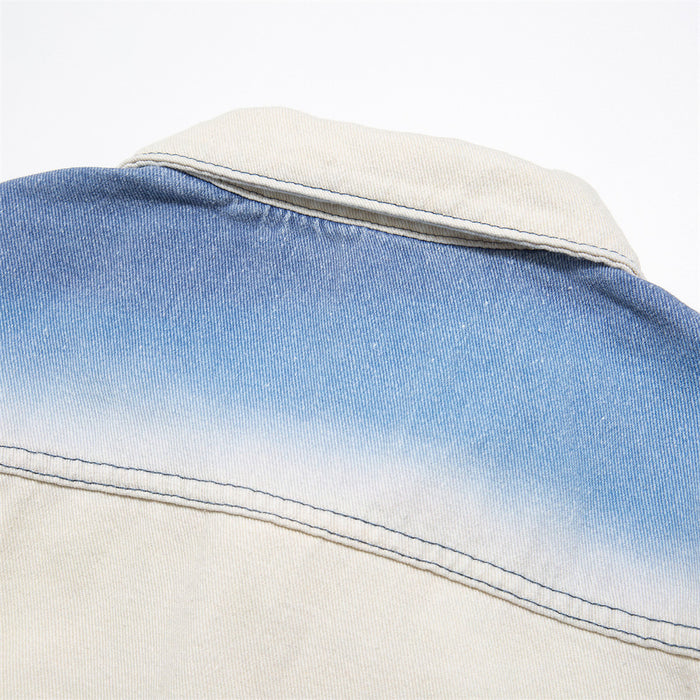 Men's Loose Casual Full Print Landscape Snow Mountain Pattern Jacket