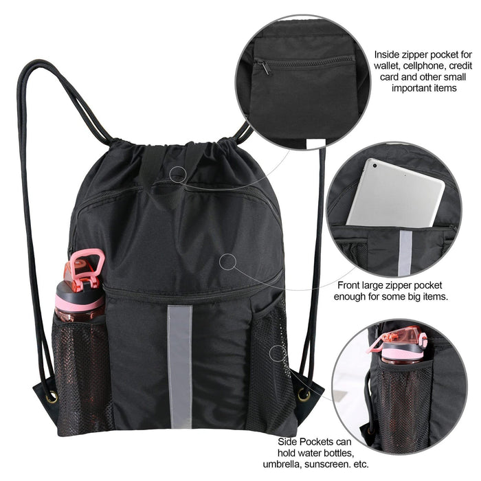 Basketball Football Drawstring Backpack Belt Shoe Compartment