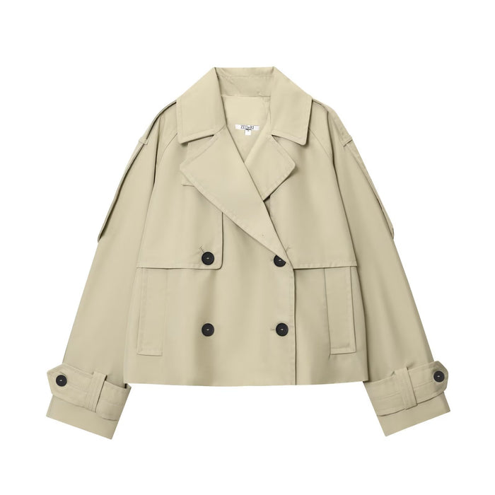 Instagram-style Chic Water-repellent Short Trench Coat