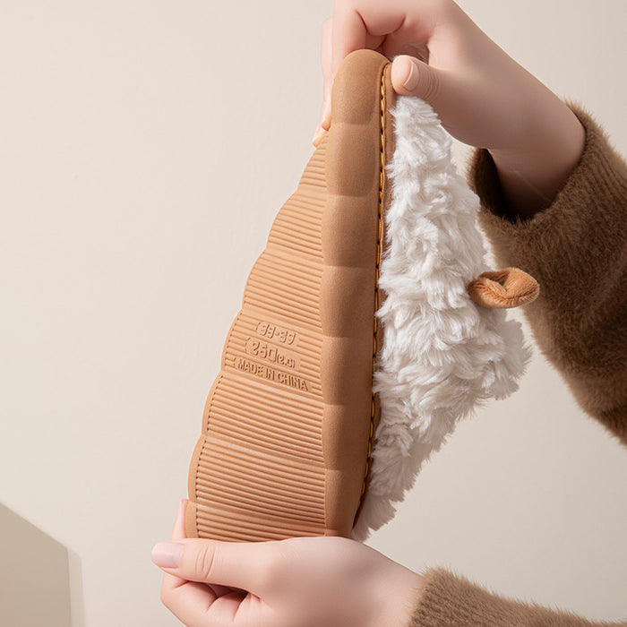 Pantuflas térmicas de algodón antideslizantes y gruesas para el hogar