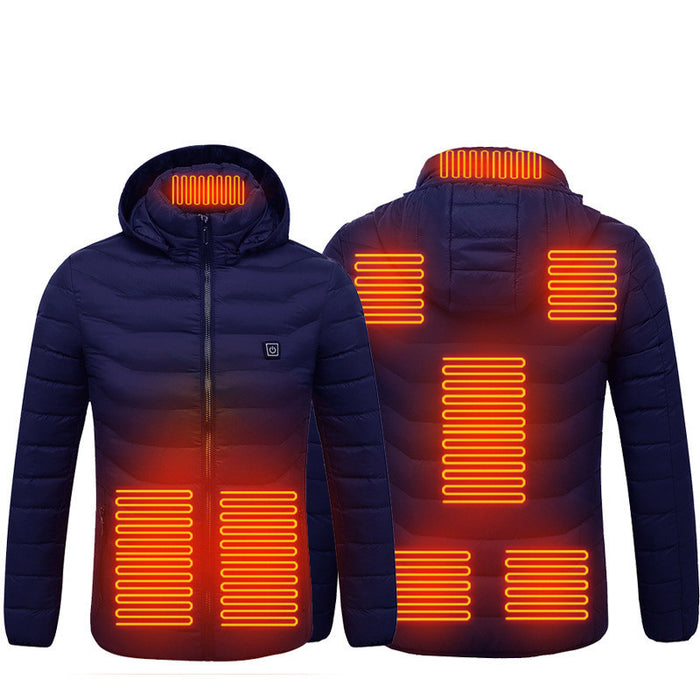 Nueva chaqueta calefactable, abrigo eléctrico USB, abrigo de algodón, ropa térmica, chaleco calefactor, ropa de hombre para invierno