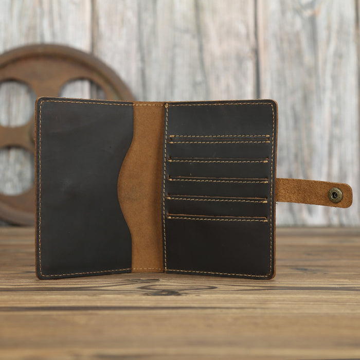 Cartera portátil multifuncional para pasaporte, estilo casual.