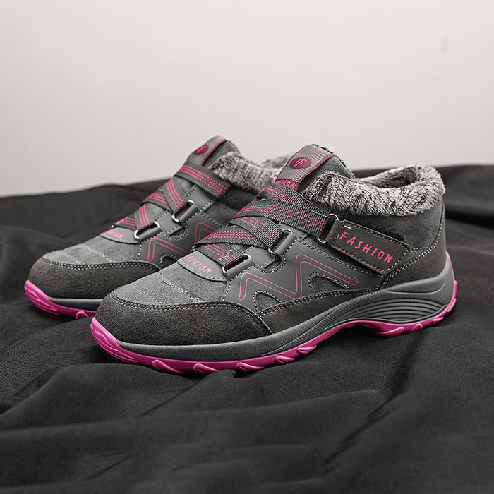 Bottes de neige pour femmes, chaussures thermiques doublées en polaire, grandes tailles, chaussures décontractées portables pour l'extérieur.