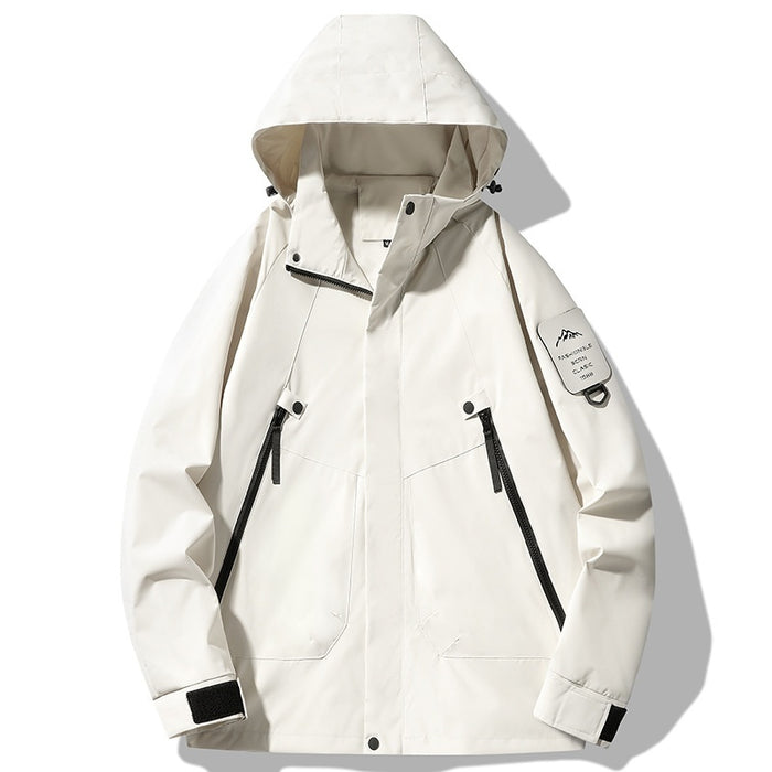 Veste imperméable monocouche pour activités de plein air, coupe-vent et imperméable.