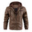Chaqueta de cuero sintético para hombre, chaqueta de motocicleta, impermeable, a prueba de viento, de PU, estilo bombardero vintage con capucha extraíble 