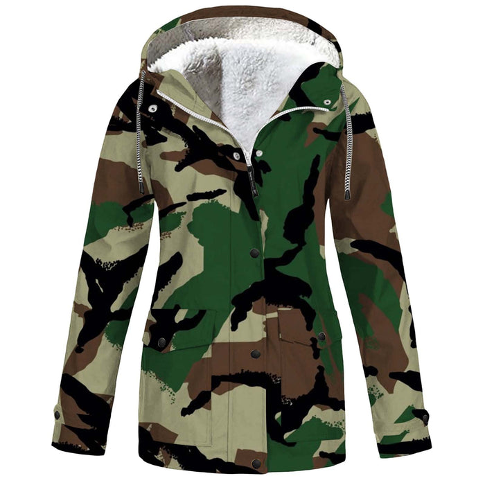 Hooded Camouflage Waterproof Outdoor Shell Jacket Men's And Women's Coats