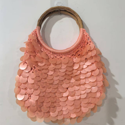 New High-End Handmade Natural Sequin Handbag For Women
