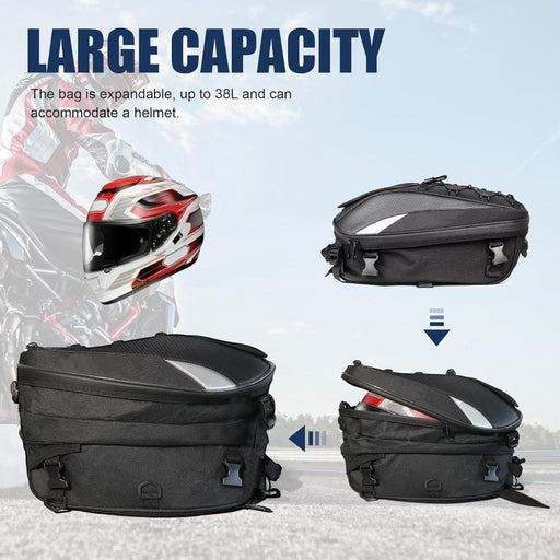 Casque de selle passager de moto, sac à dos de voyage à vélo grande capacité, sacoche arrière étanche, équipement Knight