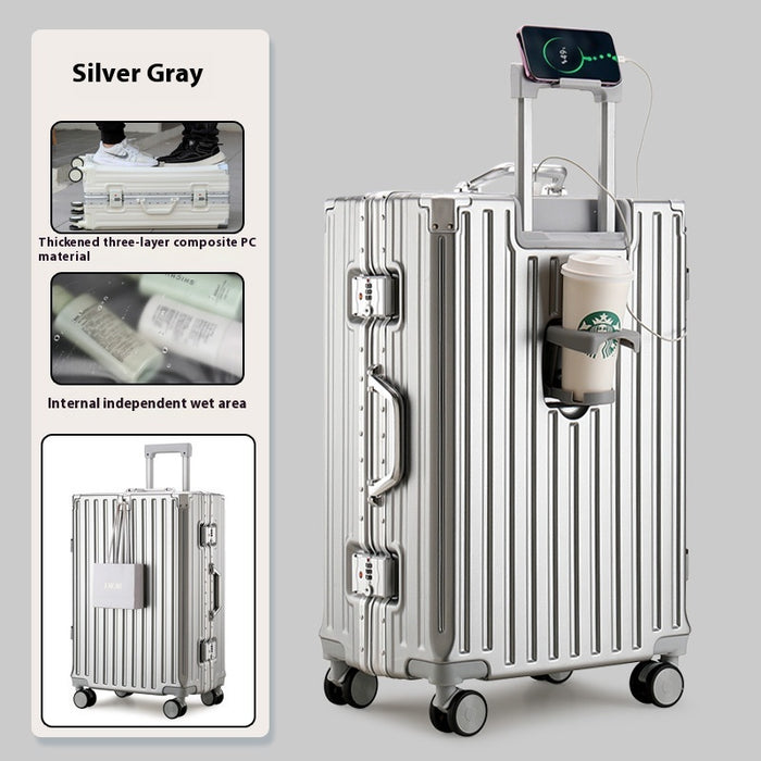 Large Capacity Travel Aluminum Frame Password Luggage