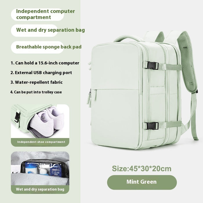 Backpack Women's Large Capacity Travel Men's Business Trip Can Be Expanded