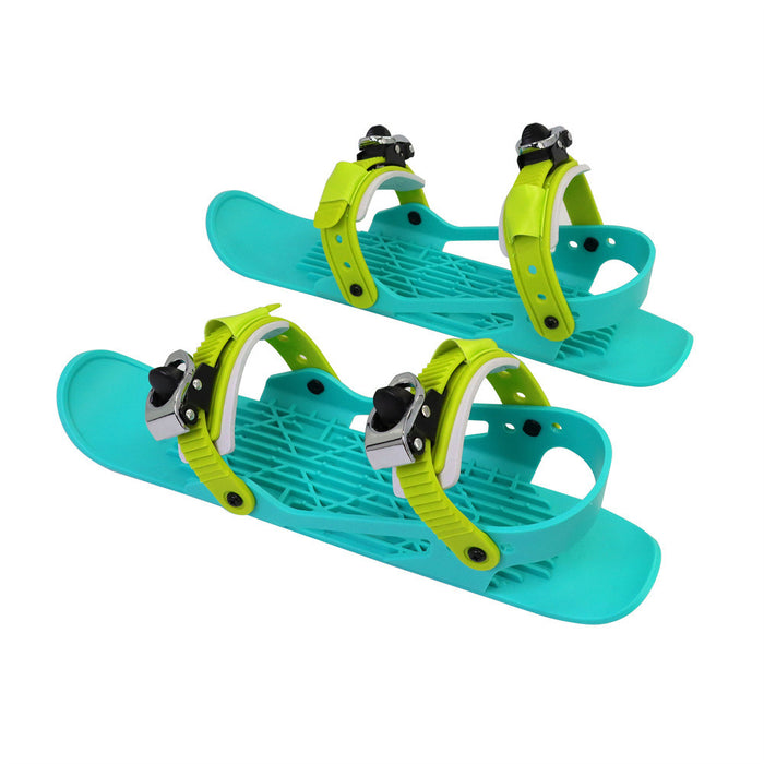 Mini patines de esquí portátiles, patines cortos ajustables para nieve