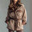 Women's Wear Thickened Lamb Fur Spliced PU Leather Pocket Leather Belt Retro Coat
