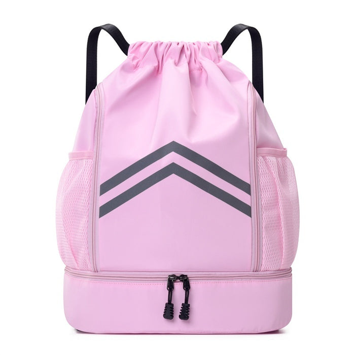 Men's Drawstring Drawstring Bag With Reflective Backpack For Sports