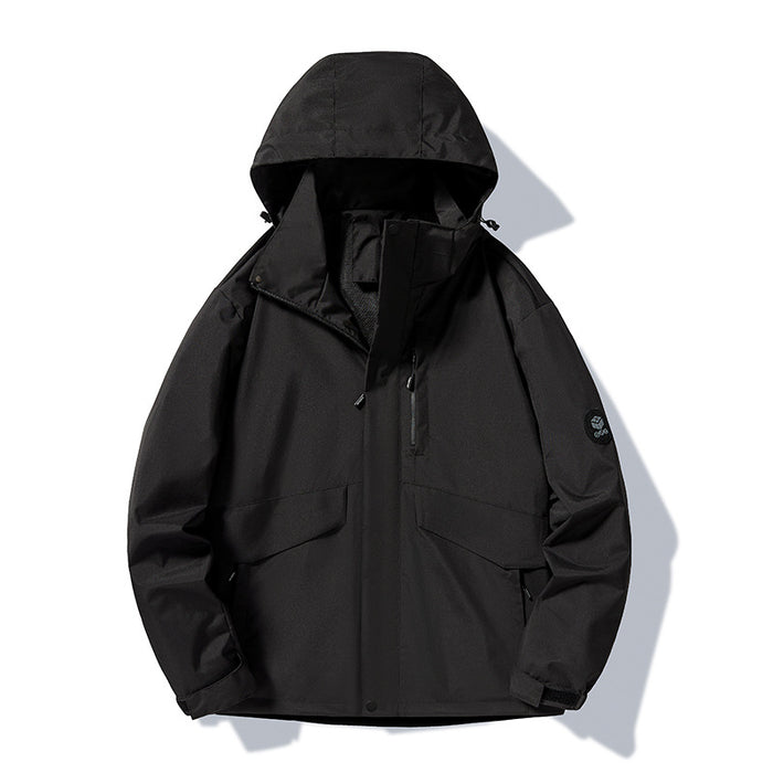 Chaqueta fina, transpirable, impermeable, resistente al viento, desmontable, para senderismo, acampada y montañismo, para primavera y otoño.