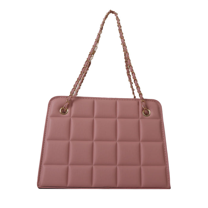 Plaid Bag Womens Small Diamond-Pattern Embroidered Grid Shoulder Bag