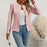Womens Cropped French-style Chic Topcoat