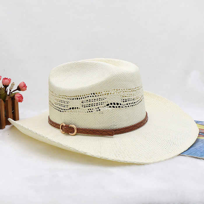 Waterproof Woven Hand-woven Western Knight Cowboy Hat Beach Sun-proof Outdoor