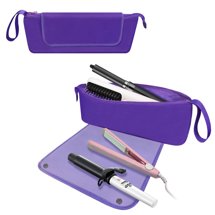Bolsa de viaje portátil antiescaldaduras para secador de pelo y rizador