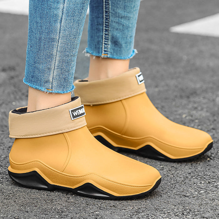 Nuevas botas de lluvia para hombre, zapatos impermeables de tubo corto para exteriores