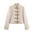 Design Padded Shoulder Rope Knot Button Jacket Coat