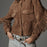 Brown Jacket With A Lapel Tassel Detailing, And Long Sleeves