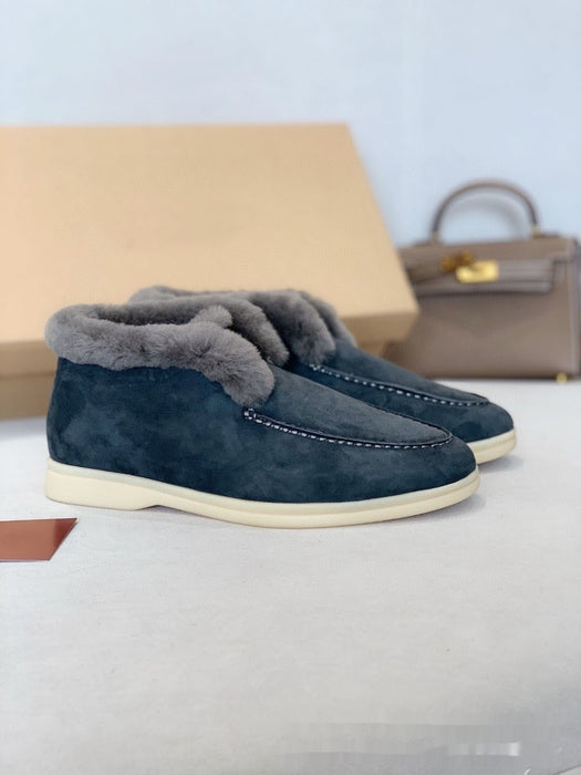 Bottes courtes en laine et cuir, doublées polaire et rembourrées pour garder la chaleur