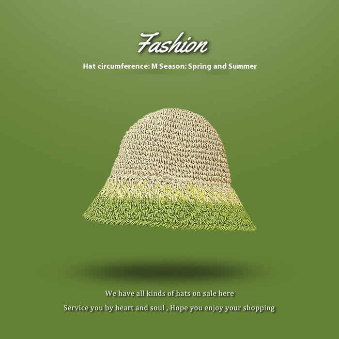 Beach Green Sun Hat Female Summer Foldable