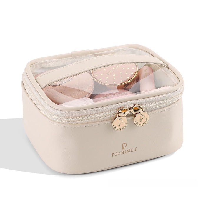Leather Transparent Cosmetic Bag Travel Essential
