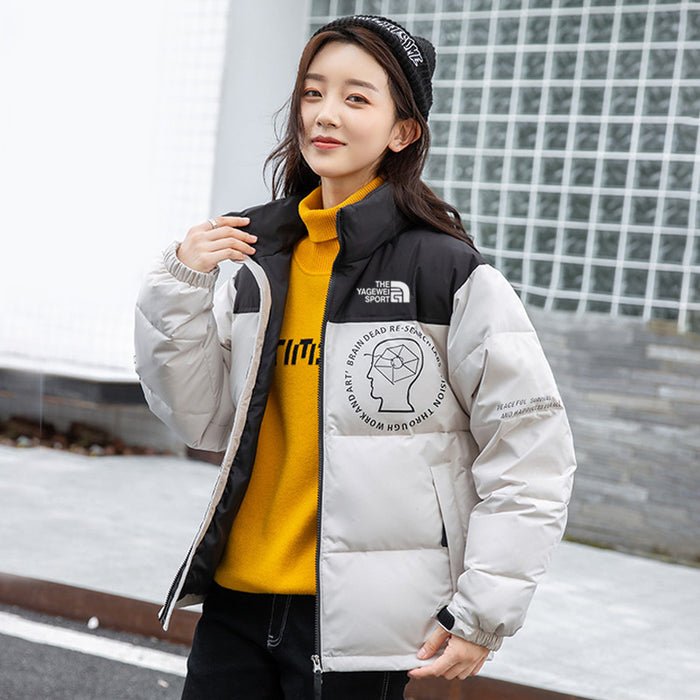 Chaqueta de plumas para parejas, abrigo holgado y cálido, impermeable.