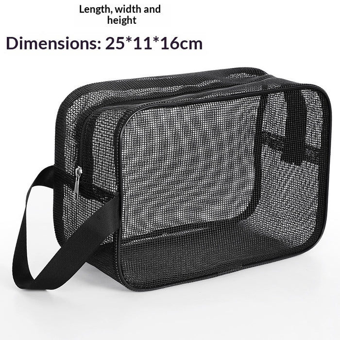 Mens Mesh Toiletry Travel Bag For Bathing Storage