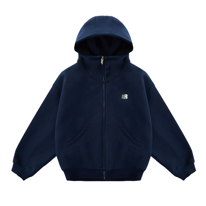 Heavyweight High-neck Air-layer Hooded Sweatshirt