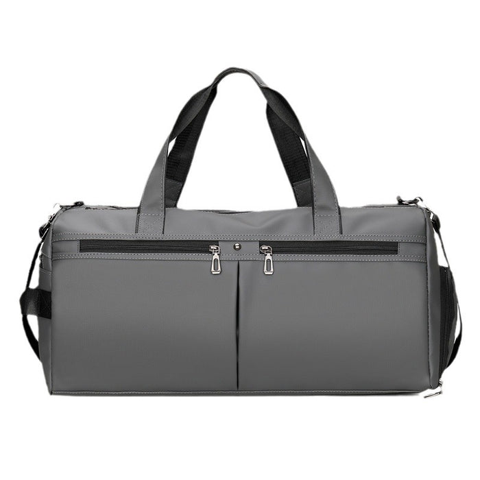 Sac de voyage grande capacité en cuir PU pour homme, noir, peut être suspendu et tiré.
