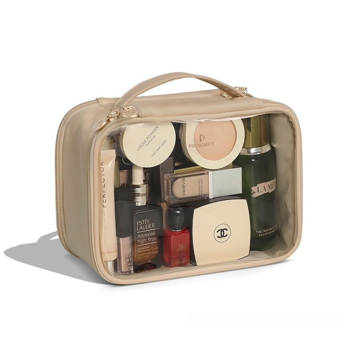 Leather Transparent Cosmetic Bag Travel Essential