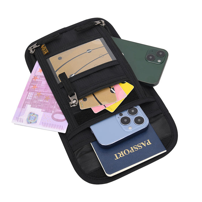 Bolsa de pasaporte multifuncional con clip para billetes, estuche de transporte de gran capacidad