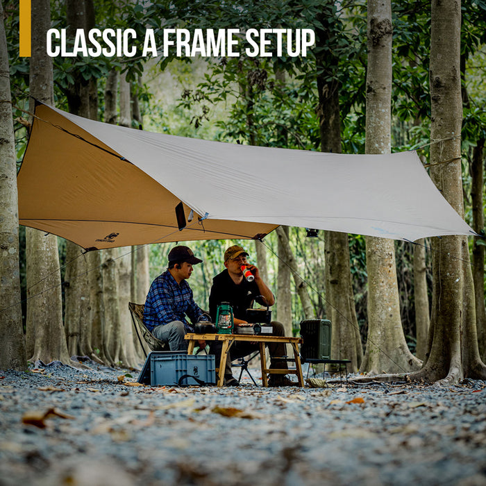 Toldo protector solar impermeable para camping, barbacoa y ocio.