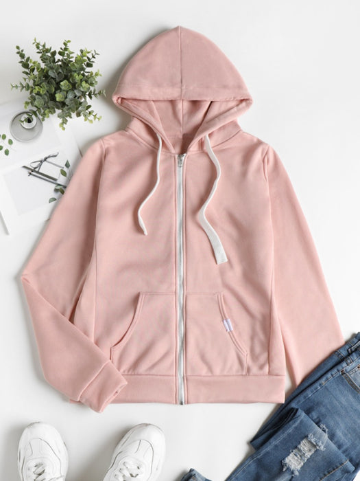 Cardigan sport décontracté pour femme avec sweat à capuche zippé