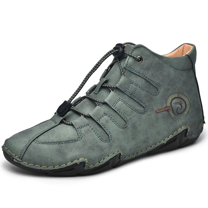 Warm Plush Outdoor Large Size Men's Leather Boots