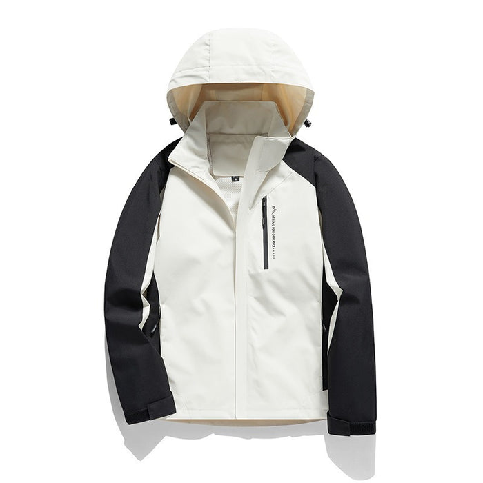 Chaqueta impermeable y cortavientos desmontable, fina, de un solo golpe, para montañismo.