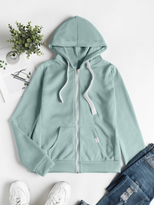 Cardigan sport décontracté pour femme avec sweat à capuche zippé