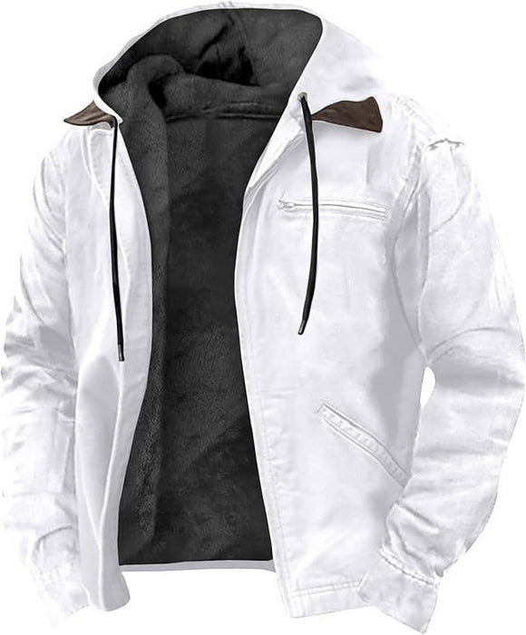 Men's Hooded Zipped Cotton-padded Jacket