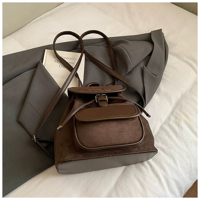 Preppy-style Commuter Backpack Fashionable And Vintage Travel Bag
