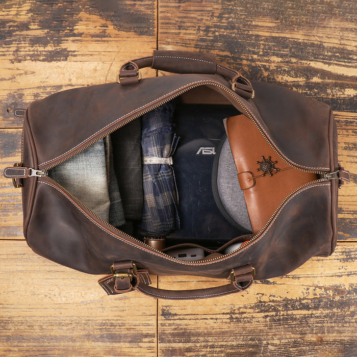 Sac de voyage en cuir de vachette pleine fleur pour homme