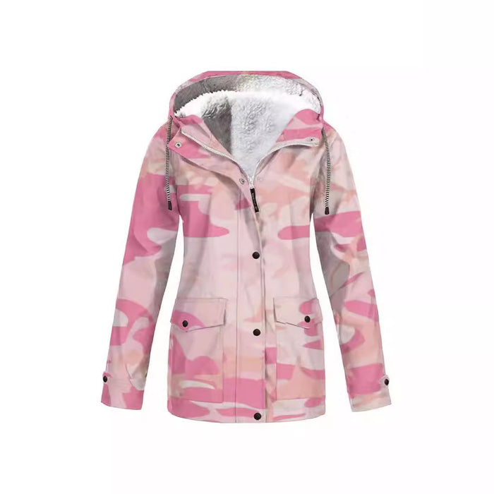 Hooded Camouflage Waterproof Outdoor Shell Jacket Men's And Women's Coats