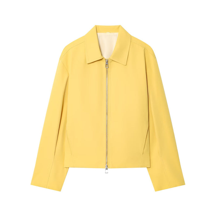Veste de baseball zippée à manches longues et col à revers de style européen et américain
