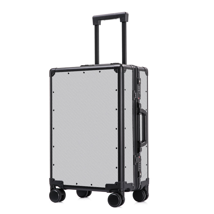 Valise en fibre de carbone avec cadre en aluminium, bagage roulant professionnel de grande capacité