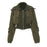 Womens Casual Jacket With Zippered Pockets And A Lapel Design